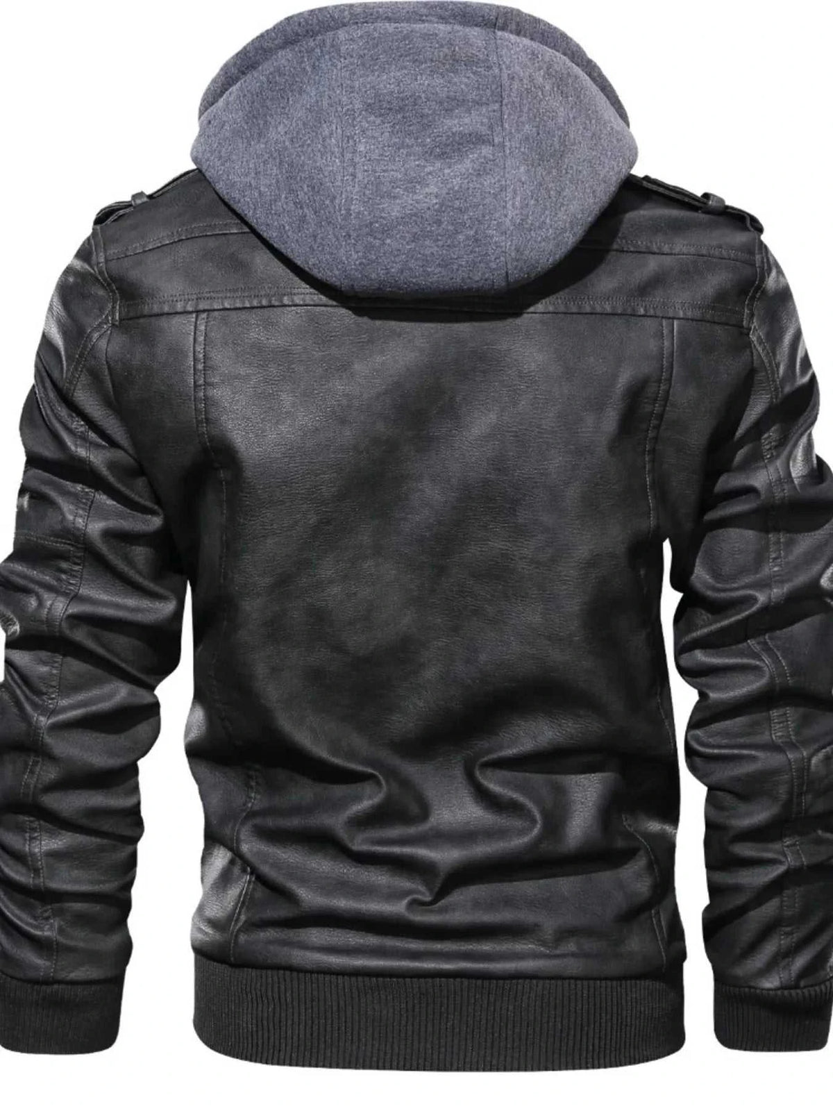 Men's Full Size Hooded Faux Leather Motorcycle Jacket Plus Size 100400878140244 108 Fashion Forward Plus Size Clothing Jerry's Apparel 
