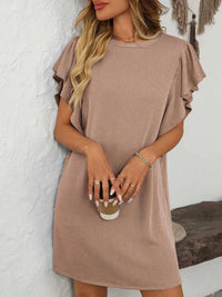 Mandy Ruffled Round Neck Short Sleeve Dress 100100862091074 26 Affordable Fashion Under $100 Jerry's Apparel 