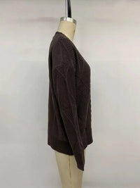 V-Neck Cable Knit Button-Down Cardigan 101002691109172 60 Women's Sweaters and Knitwear Jerry's Apparel 