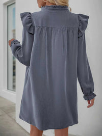 Ruffled Notched Flounce Sleeve Dress 100100408732594 42 Affordable Fashion Under $100 Jerry's Apparel 