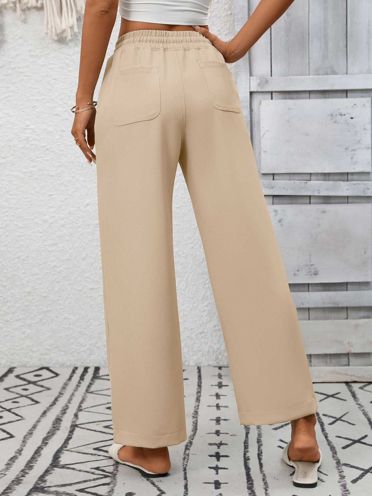 Casual Drawstring Wide Leg Pants 100100328755700 39 Affordable Fashion Under $100 Jerry's Apparel 
