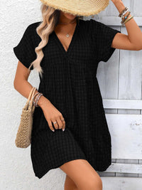 Plaid V-Neck Ruffle Hem Mini Dress 100100856082882 43 Affordable Fashion Under $100 Jerry's Apparel 