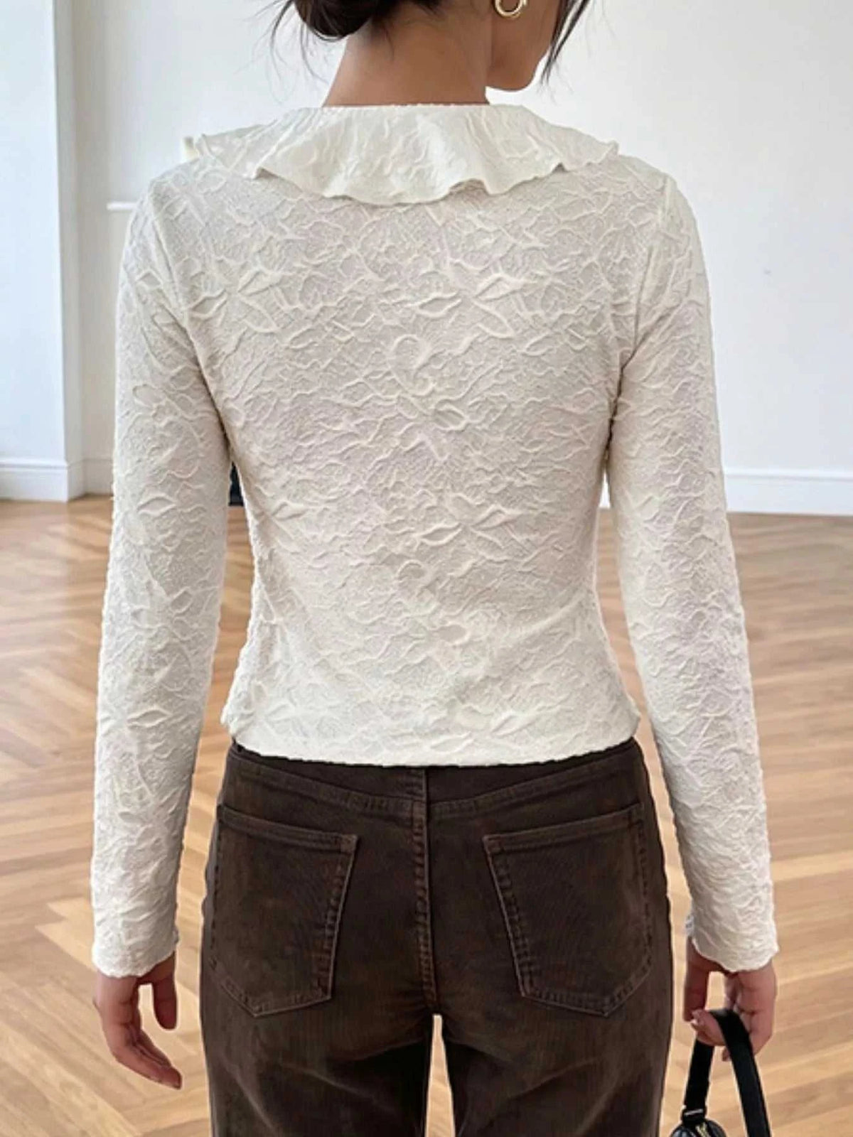 Ruffled Long-Sleeve T-Shirt 100100351703294 31 Affordable Fashion Under $100 Jerry's Apparel 