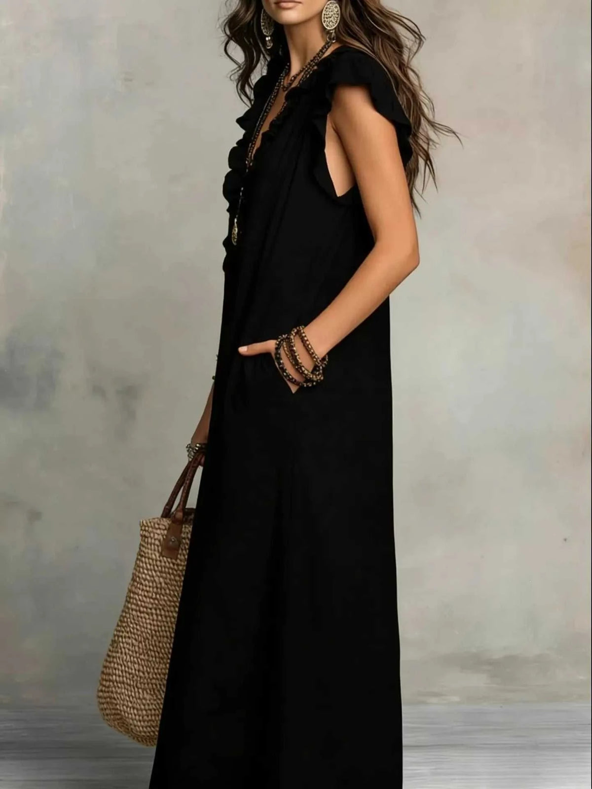 Ruffled V-Neck Maxi Dress 100100710285822 31 Affordable Fashion Under $100 Jerry's Apparel 