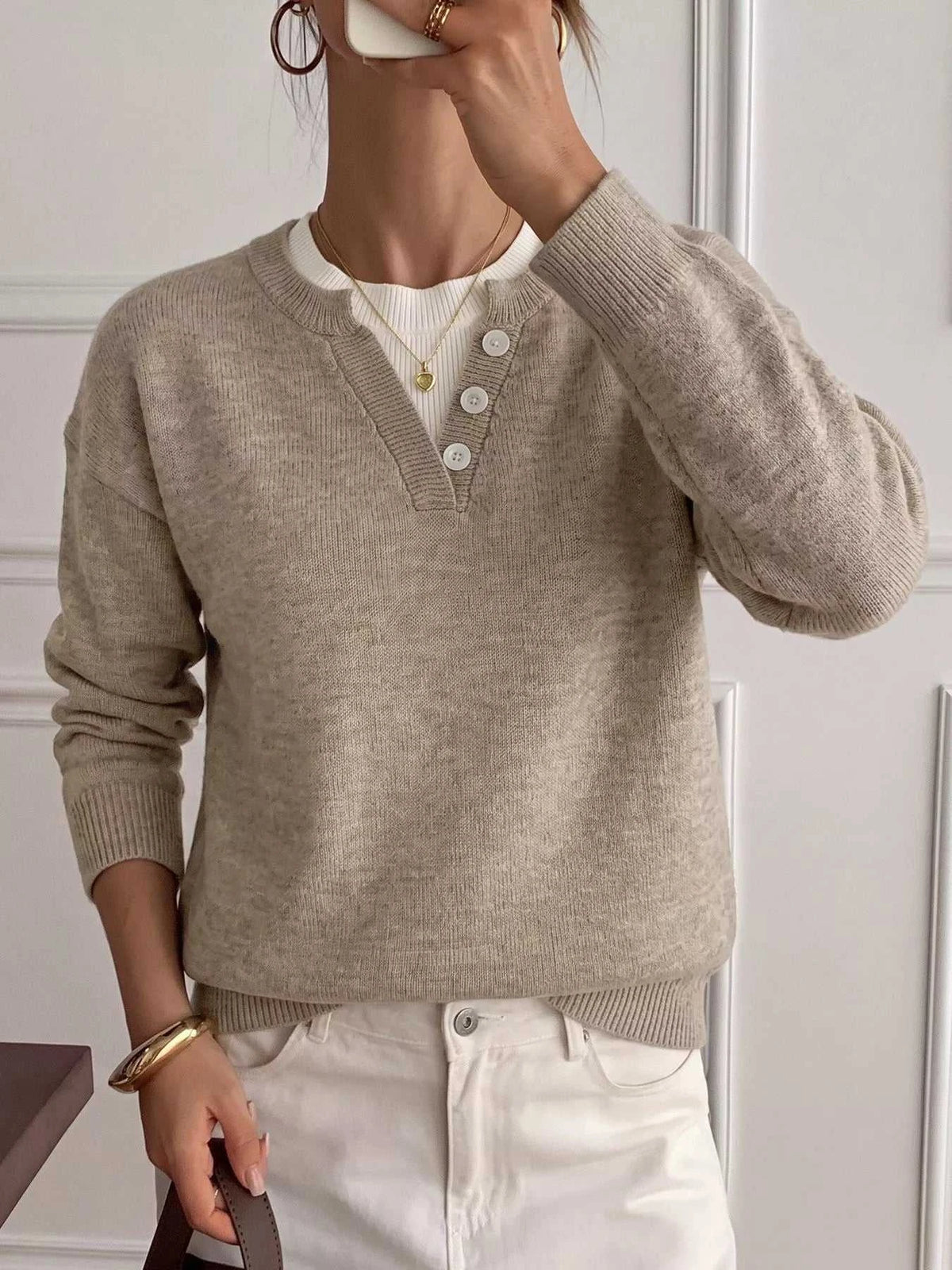 Dropped Shoulder Long Sleeve Sweater 100100679880888 40 Affordable Fashion Under $100 Jerry's Apparel 