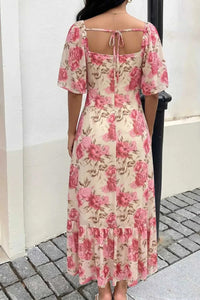 Floral Print Ruffle Hem Flutter Sleeve Dress 100100269352195 36 Affordable Fashion Under $100 Jerry's Apparel 