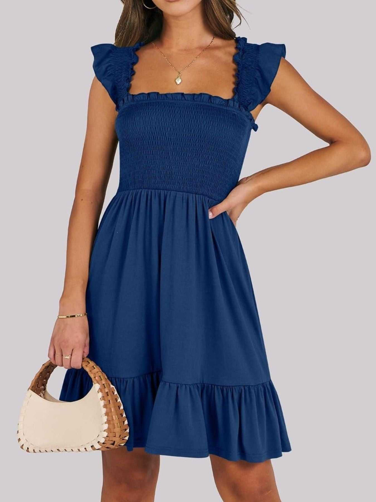 Smocked Ruffle Hem Mini Dress 100100088487178 33 Affordable Fashion Under $100 Jerry's Apparel 