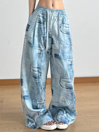 Printed Wide Leg Relaxed Fit Pants