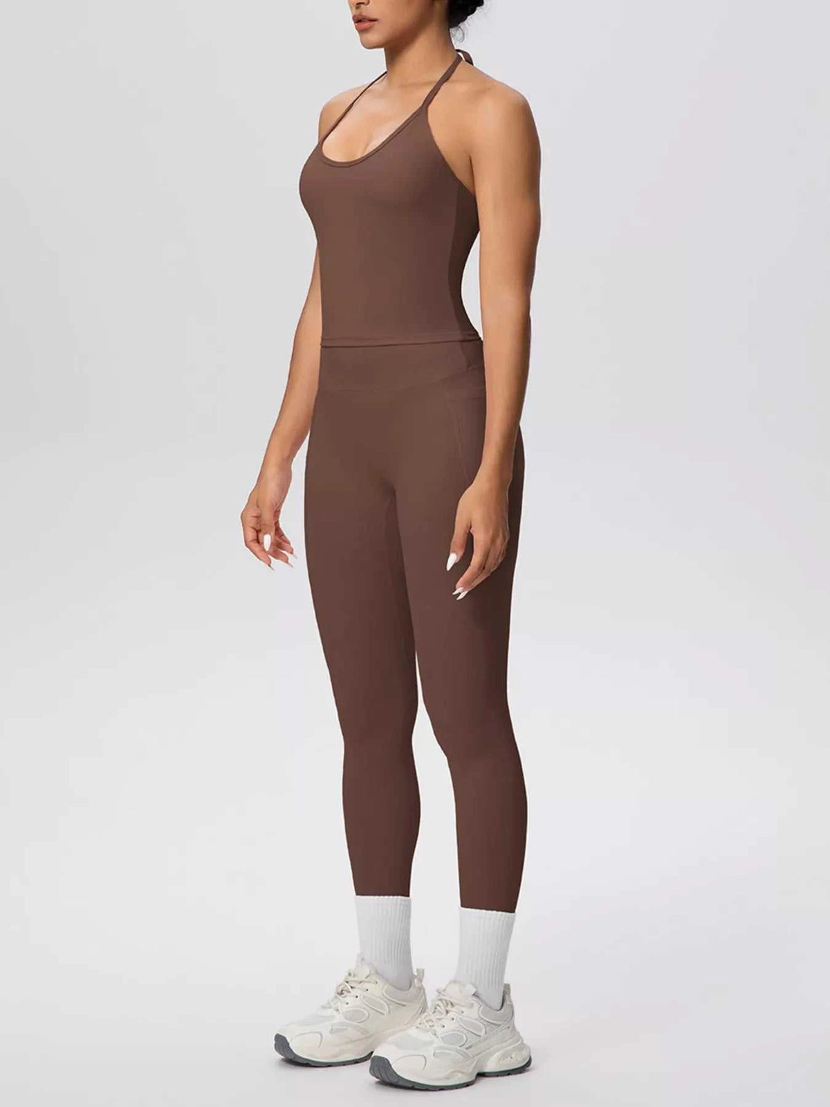 Halter Neck Cami and High-Waisted Leggings Active Set 101006856970414 89 Affordable Fashion Under $100 Jerry's Apparel 