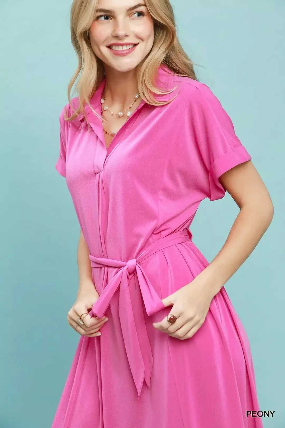 Umgee Collared Belted Midi Dress 100100551271703 57 Affordable Fashion Under $100 Jerry's Apparel 