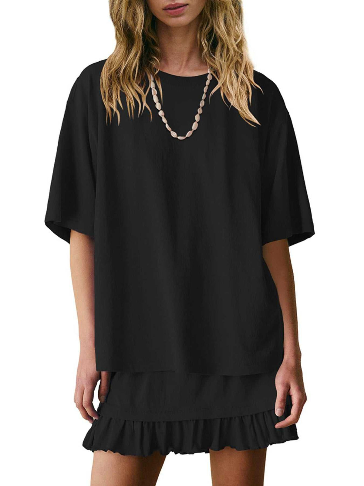 Round Neck Half Sleeve Tee and Skirt Set 100100917549398 34 Affordable Fashion Under $100 Jerry's Apparel 