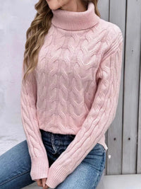 Cable Knit Turtleneck Long Sleeve Sweater 100100174532282 38 Affordable Fashion Under $100 Jerry's Apparel 