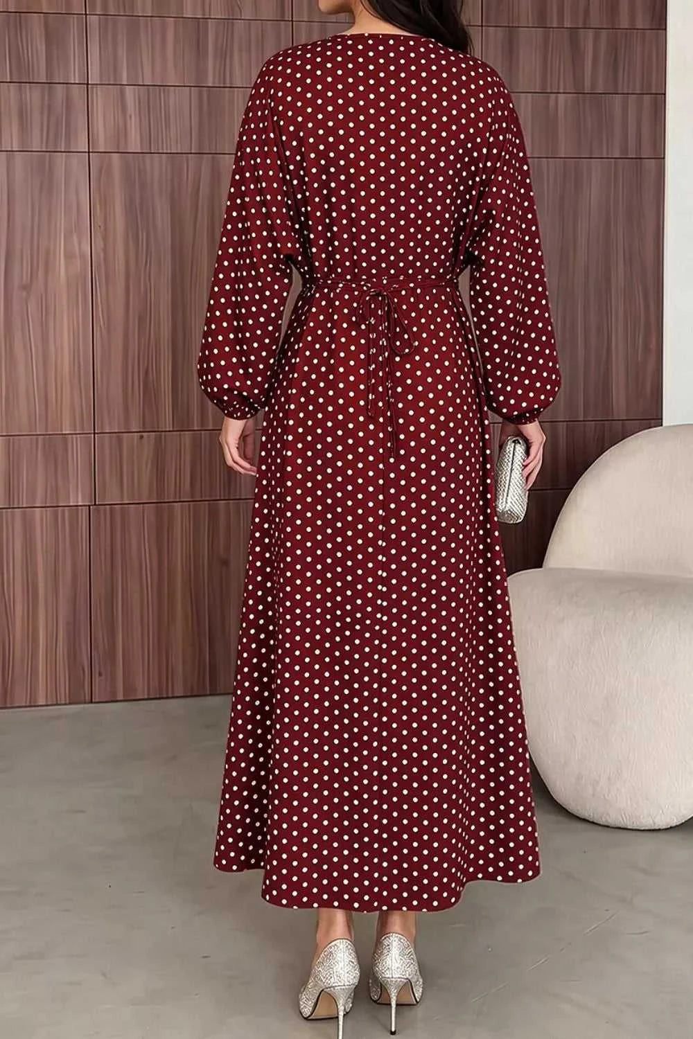 Polka Dot Long Sleeve Maxi Dress 101001469171625 35 Affordable Fashion Under $100 Jerry's Apparel 