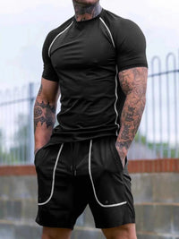 Men's Full Size Casual Short Sleeve T-Shirt and Shorts Set Plus Size 100400699145401 35 Affordable Fashion Under $100 Jerry's Apparel 