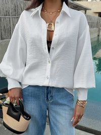 Button Up Lantern Sleeve Shirt 100100537276487 43 Affordable Fashion Under $100 Jerry's Apparel 
