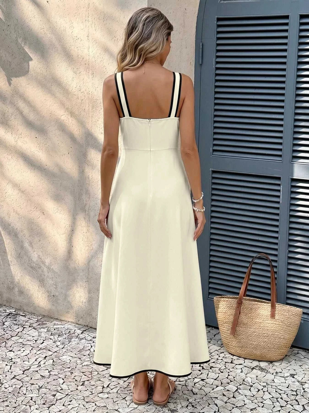 Bowknot Trim A-Line Midi Dress 100100205977372 45 Affordable Fashion Under $100 Jerry's Apparel 