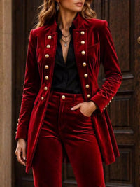Velvet Double-Breasted Blazer and Flare Pants Set 101001710079074 99 Affordable Fashion Under $100 Jerry's Apparel 
