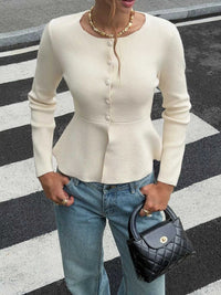 Peplum Button-Up Cardigan 101002217389111 53 Affordable Fashion Under $100 Jerry's Apparel 