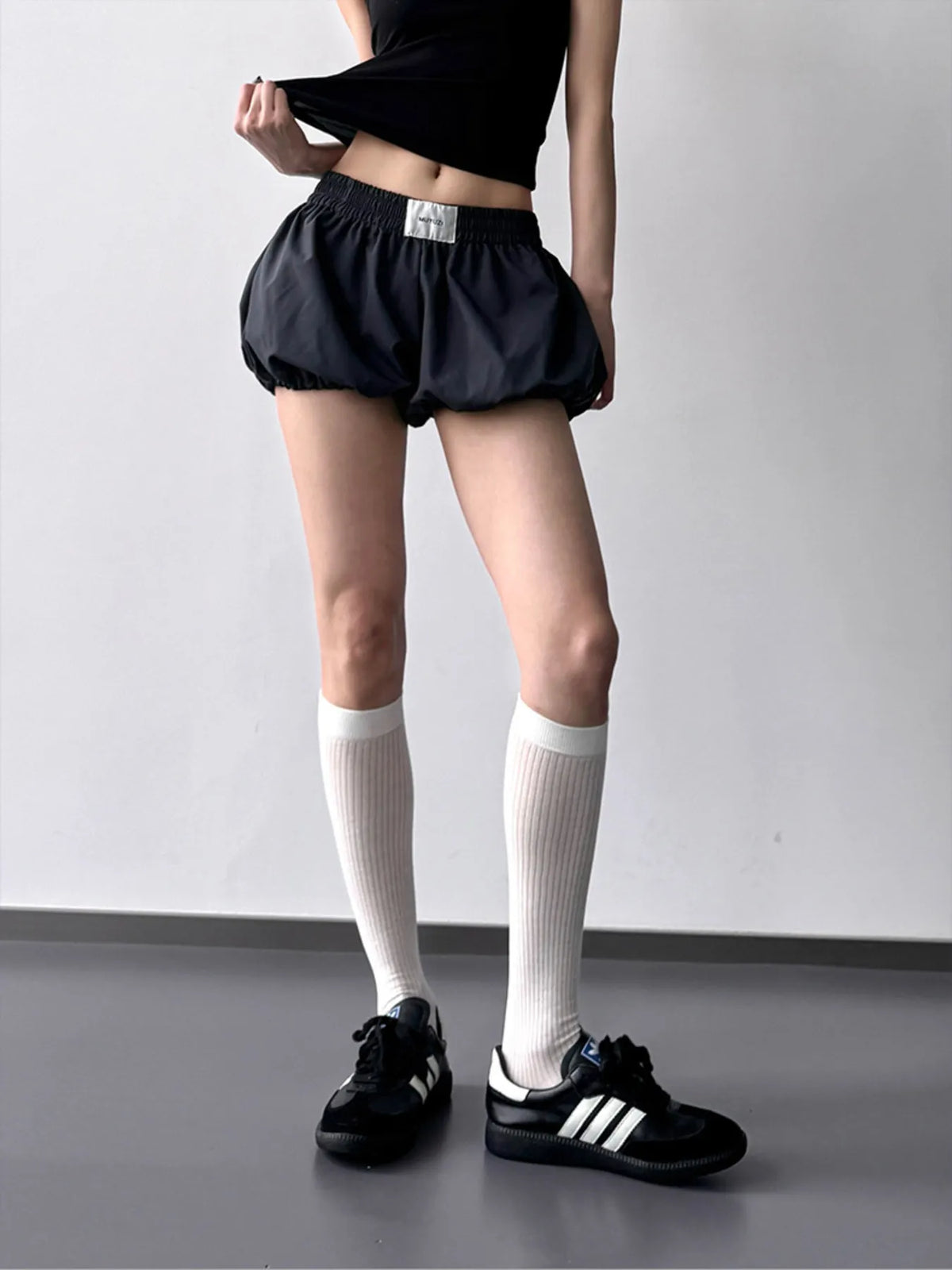 Elastic Waistband Bubble Shorts
