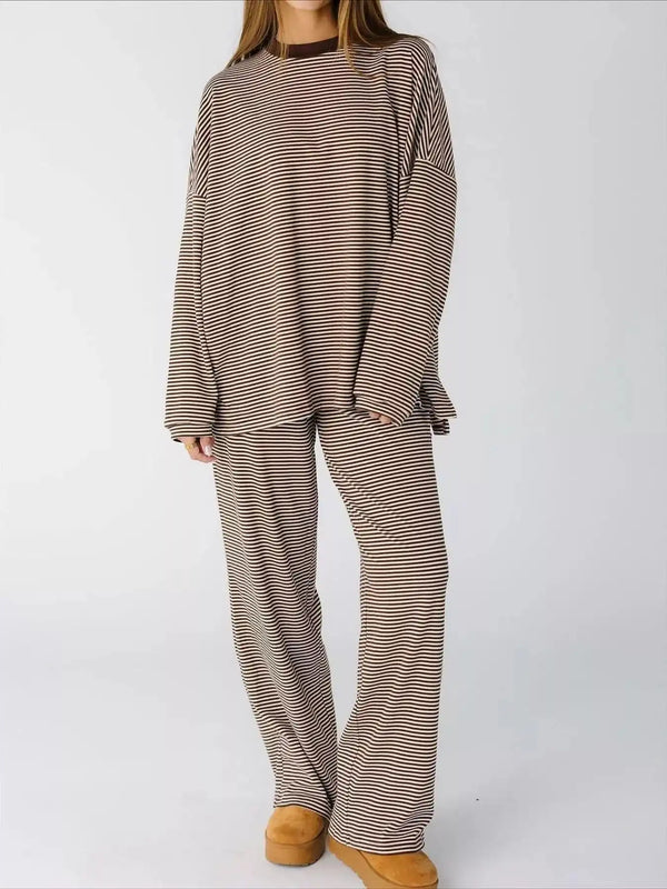 Striped Long Sleeve Top and Pants Set 101001715551827 81 Affordable Fashion Under $100 Jerry's Apparel 