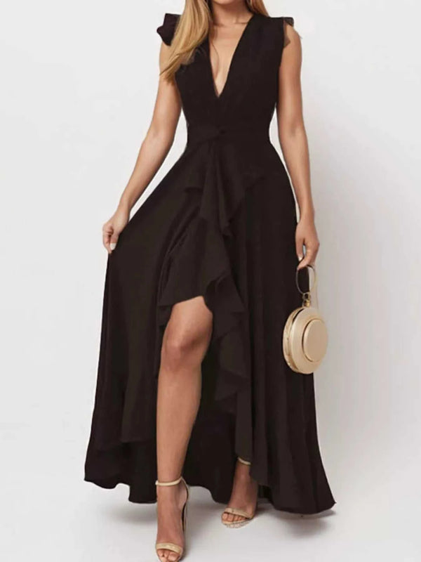 Full Size Ruffled High-Low Maxi Dress Plus Size 100100041251511 43 Affordable Fashion Under $100 Jerry's Apparel 