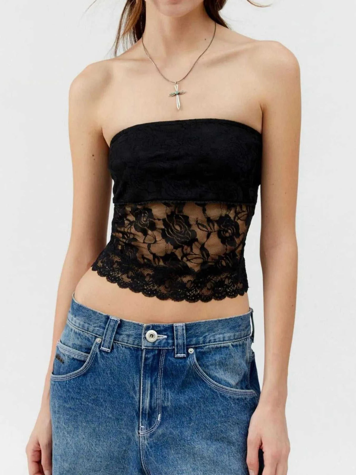 Lace Strapless Tube Top 100100312121520 25 Affordable Fashion Under $100 Jerry's Apparel 