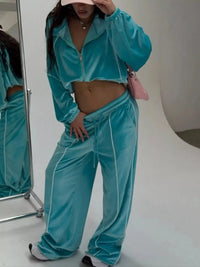 Zip Up Long Sleeve Top and Pants Set 100100041239879 73 Affordable Fashion Under $100 Jerry's Apparel 