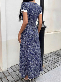 Floral Print Lace Trim Maxi Dress 100100543668093 36 Affordable Fashion Under $100 Jerry's Apparel 