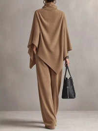 Full Size Turtleneck Poncho and Wide-Leg Pants Set Plus Size 101002605950123 65 Gifts for Her Jerry's Apparel 