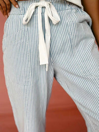 Stripe Mid Rise Drawstring Waist Jeans 100100698319800 58 Affordable Fashion Under $100 Jerry's Apparel 