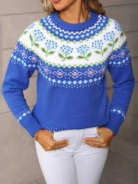 Floral Pattern Crew Neck Sweater 100100793762597 52 Affordable Fashion Under $100 Jerry's Apparel 