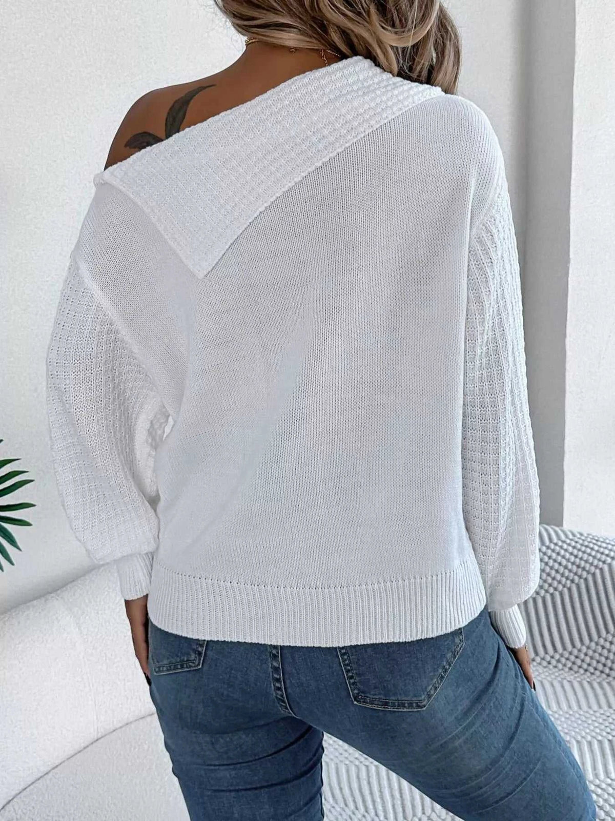 One Shoulder Cable Knit Sweater 101002219934825 38 Affordable Fashion Under $100 Jerry's Apparel 