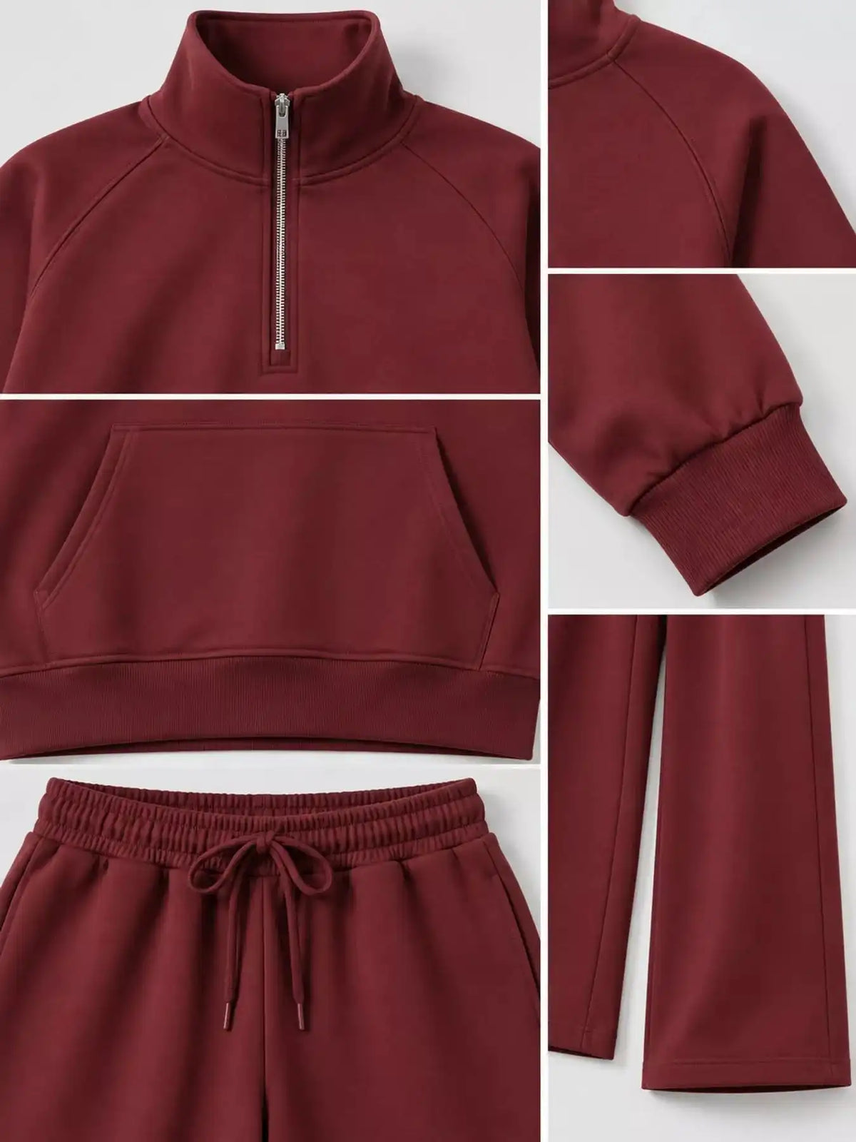 Half-Zip Sweatshirt and Wide-Leg Pants Set 101001840100593 40 Gifts for Her Jerry's Apparel 