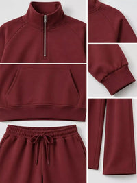 Half-Zip Sweatshirt and Wide-Leg Pants Set 101001840100593 40 Gifts for Her Jerry's Apparel 
