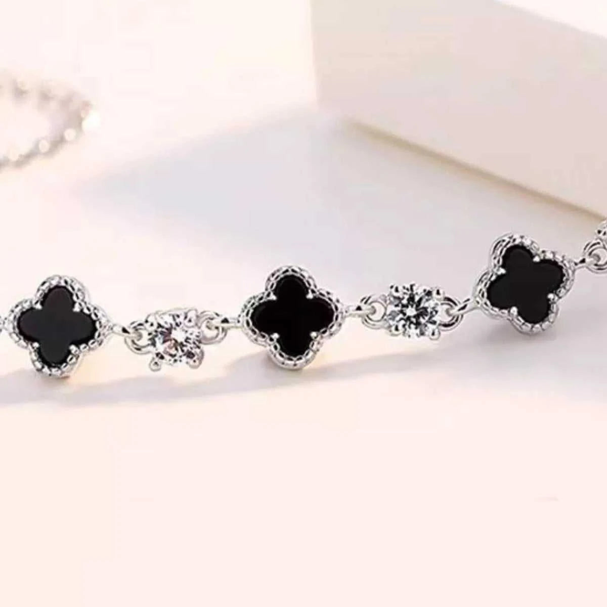 925 Sterling Silver Clover Charm Bracelet 100500602809758 73 Affordable Fashion Under $100 Jerry's Apparel 
