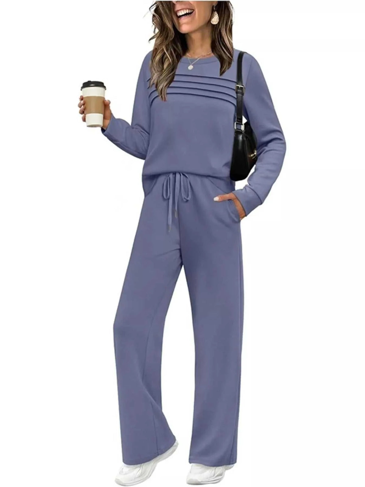 Full Size Casual Long Sleeve Crewneck Top and Drawstring Pants Set Plus Size 100100096071791 46 Affordable Fashion Under $100 Jerry's Apparel 