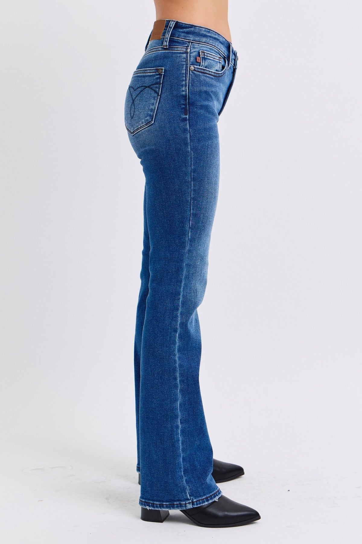 Judy Blue Full Size Run Mid-Rise Bootcut Jeans with Thermal Lining