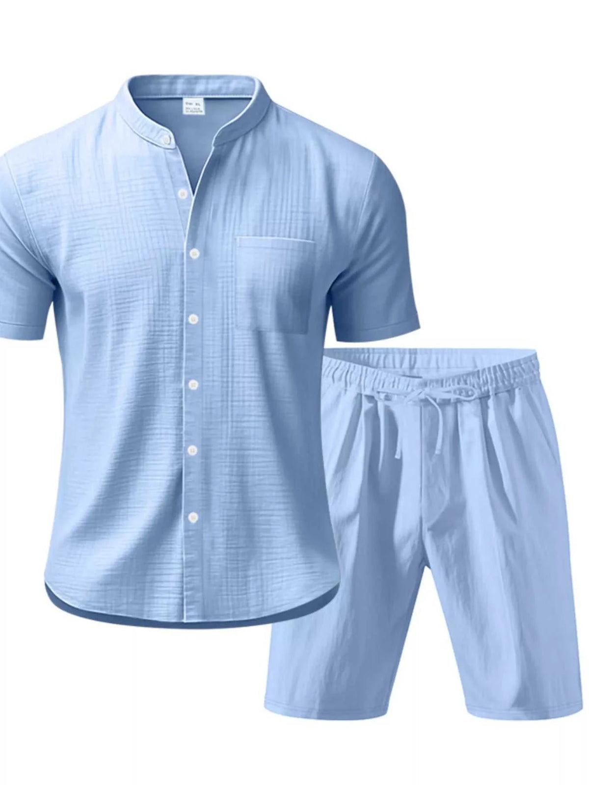 Men's Full Size Casual Short Sleeve Shirt and Shorts Set Plus Size 100400356286566 44 Affordable Fashion Under $100 Jerry's Apparel 