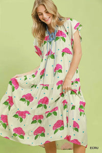 Umgee Hydrangea Print Tiered Midi Dress 100100316771131 66 Affordable Fashion Under $100 Jerry's Apparel 