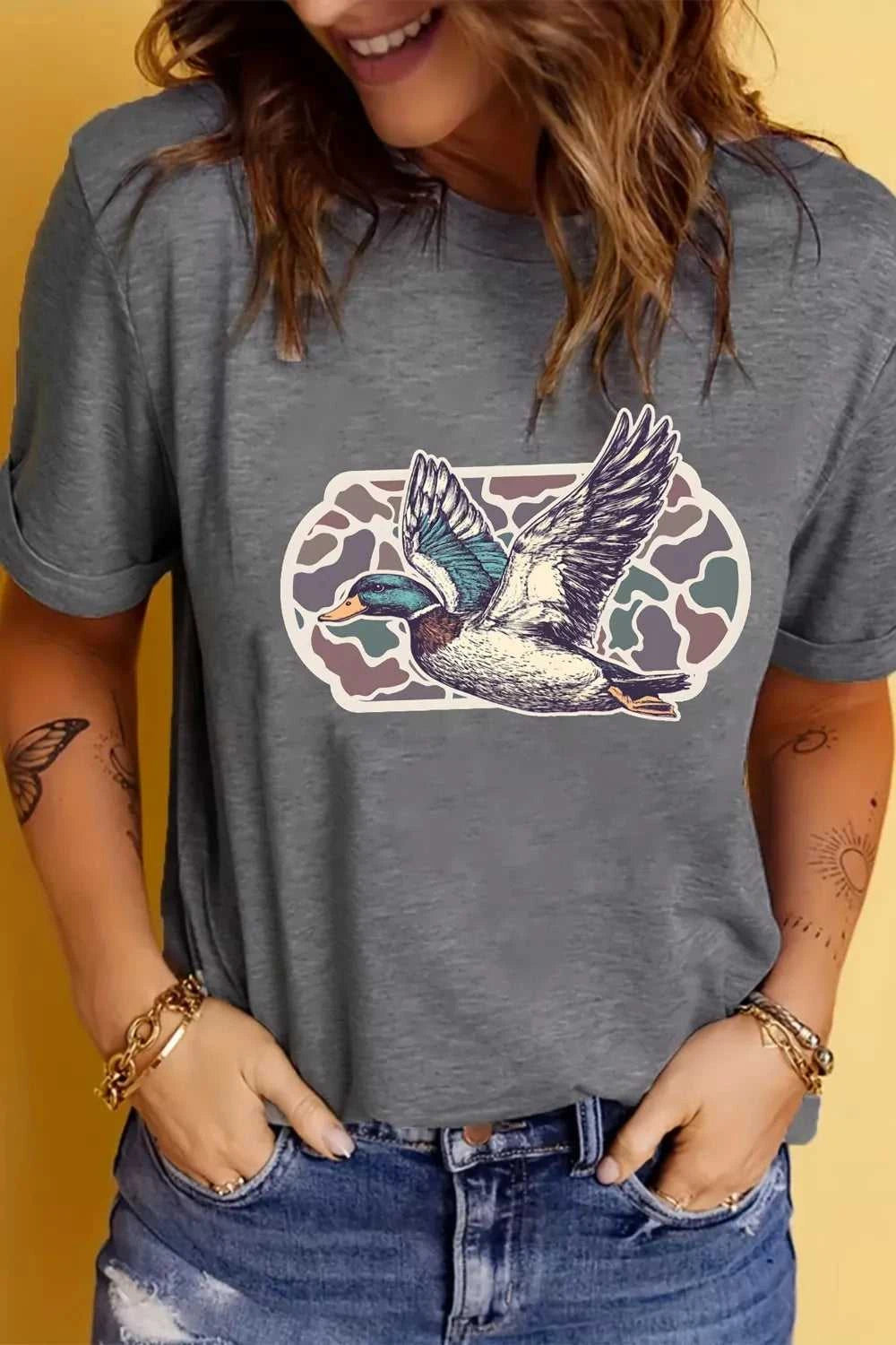 Graphic Round Neck Short Sleeve T-Shirt 100100762201784 32 Affordable Fashion Under $100 Jerry's Apparel 