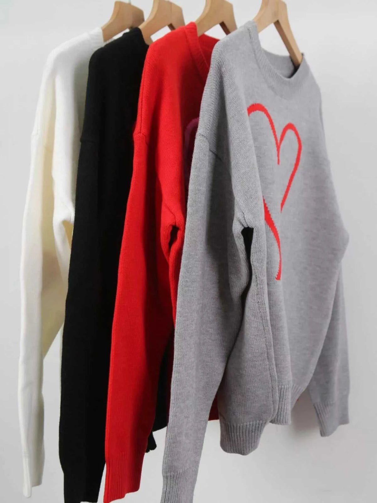 Valentine's Day Heart Graphic Dropped Shoulder Sweater 100100820549712 49 Affordable Fashion Under $100 Jerry's Apparel 