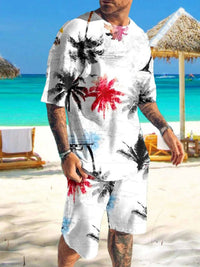 Men's Full Size Printed Short Sleeve Tee and Shorts Set Plus Size 100400088855372 29 Affordable Fashion Under $100 Jerry's Apparel 