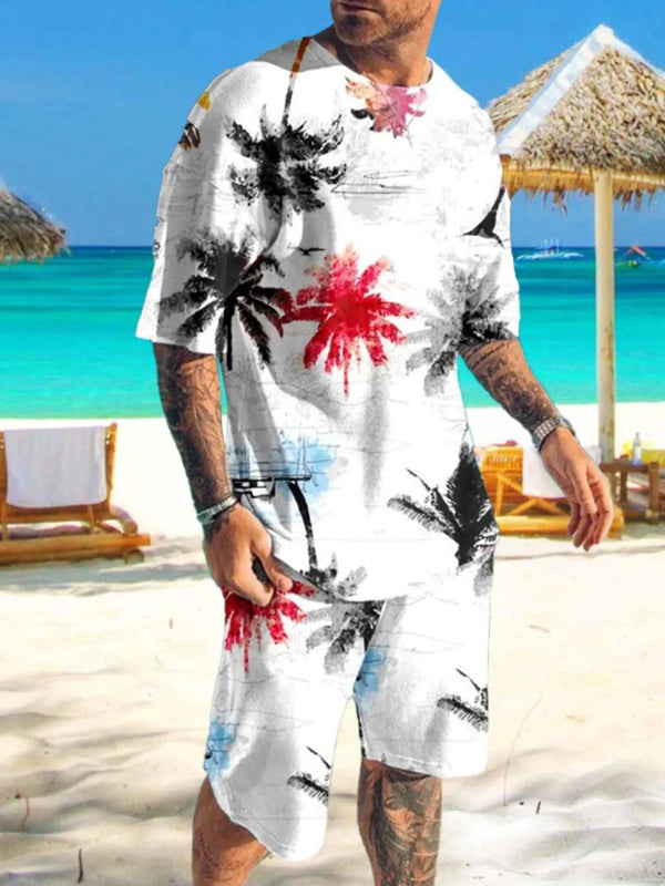 Men's Full Size Printed Short Sleeve Tee and Shorts Set Plus Size 100400088855372 29 Affordable Fashion Under $100 Jerry's Apparel 