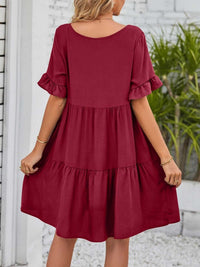 Ruffled Sleeve Tiered Mini Dress 100100840870791 28 Affordable Fashion Under $100 Jerry's Apparel 