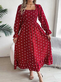 Polka Dot Flounce Sleeve Midi Dress 100100910600378 35 Gifts for Her Jerry's Apparel 