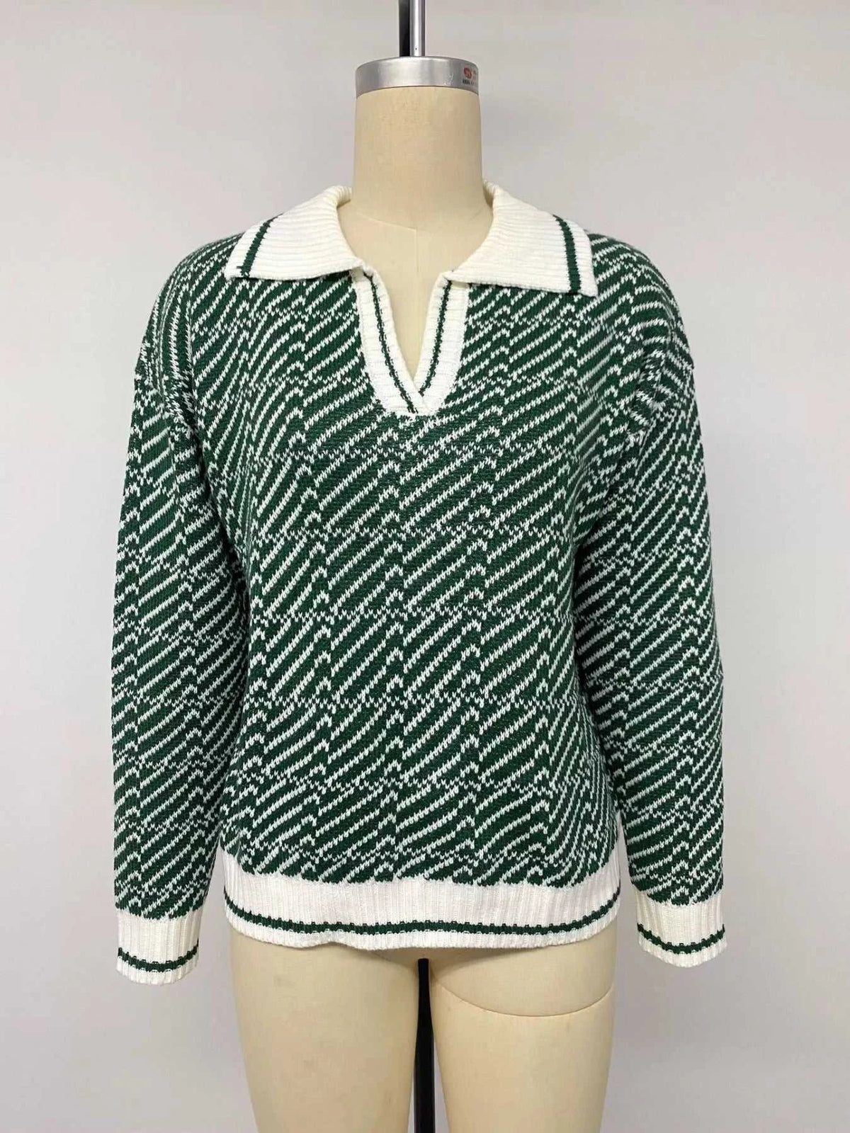Geometric Patterned Collared Sweater 100100943854125 43 Affordable Fashion Under $100 Jerry's Apparel 