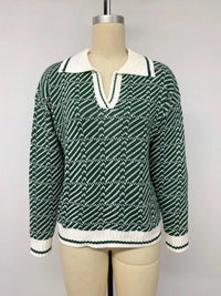 Geometric Patterned Collared Sweater 100100943854125 43 Affordable Fashion Under $100 Jerry's Apparel 