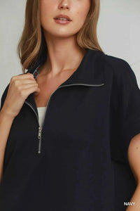 Umgee Collared Quarter Zip Dress with Size Pocket 100100208331613 53 Affordable Fashion Under $100 Jerry's Apparel 
