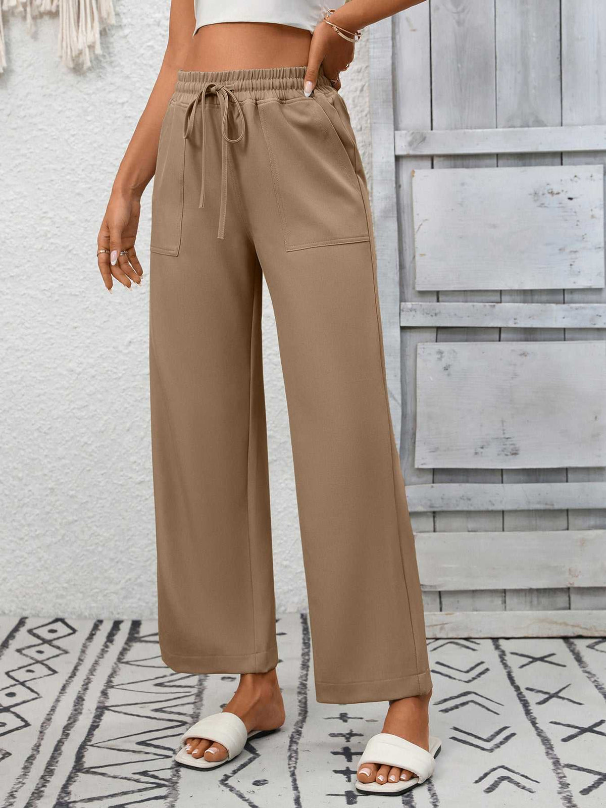 Casual Drawstring Wide Leg Pants 100100328755700 39 Affordable Fashion Under $100 Jerry's Apparel 