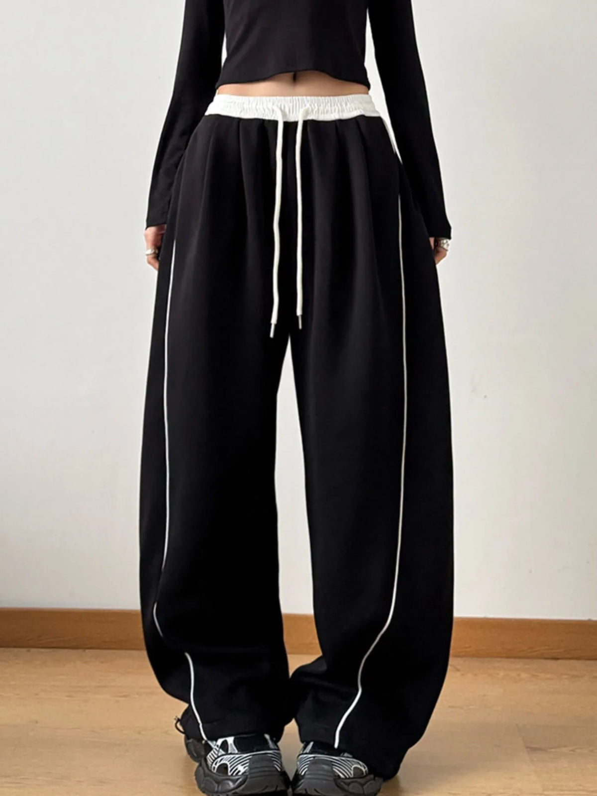 Drawstring Wide Leg Pants